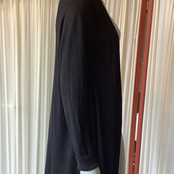 Olivia Sky Women's Black Open Long Cardigan 100% Rayon Knit Size 2X - Picture 2 of 9